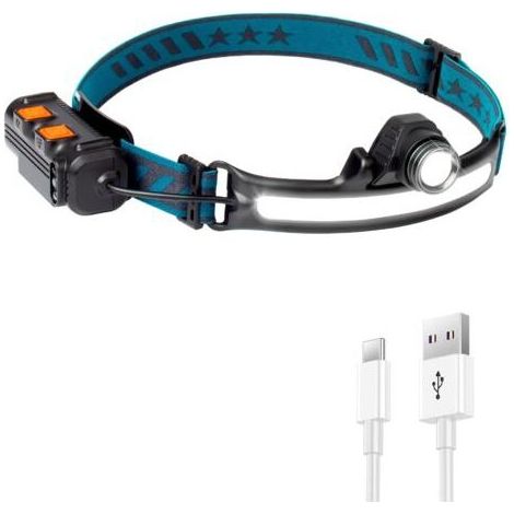 Wiederaufladbare LED-Stirnlampe, 2000 mAh, 500 Lumen, 270° Abstrahlwinkel, 6 Modi, USB-C, IPX4 wasserdicht, COB XPG (1/4)