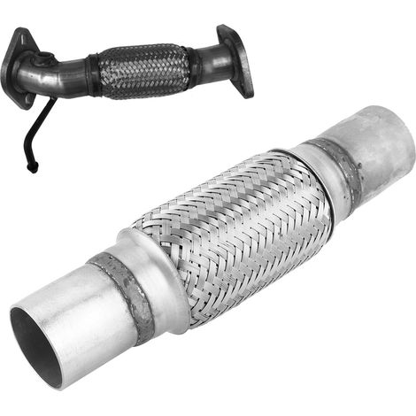 Edelstahl-Geflechtauspuffrohr 1,75 x 10 Zoll, 45 mm x 250 mm (Lieferung in Kartonverpackung) (1/5)