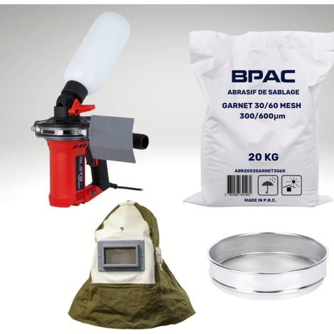 PACK BLSTR Sander + tamis + 20 Kg Garnet 30/60 + Cagoule- BPAC (1/5)