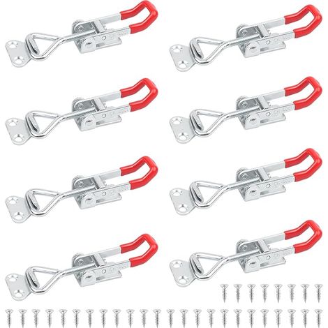 SHINING HOUSE 8Pcs Loquet à Bascule Métal GH-4001 Loquet de Serrage Fermeture Capot Fermeture a Levier Capacité de Rétention 100kg 220lbs Menuisier Sauterelles Bascule Pince Réglable pour Armoire Port