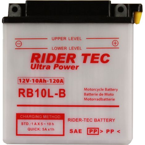 Batterie Moto Rb10l-b Conventionnelle 12v 10ah 120a Rider-tec (1/2)