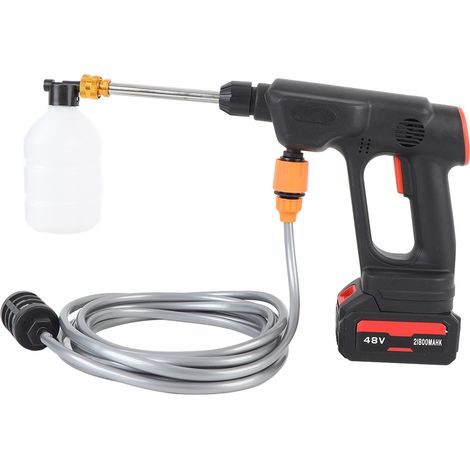Nettoyeur haute pression sans fil 900PSI portable électrique buse 6 en 1 batterie 21,8Ah pour lavage voiture arrosage plantes prise UE (1/5)