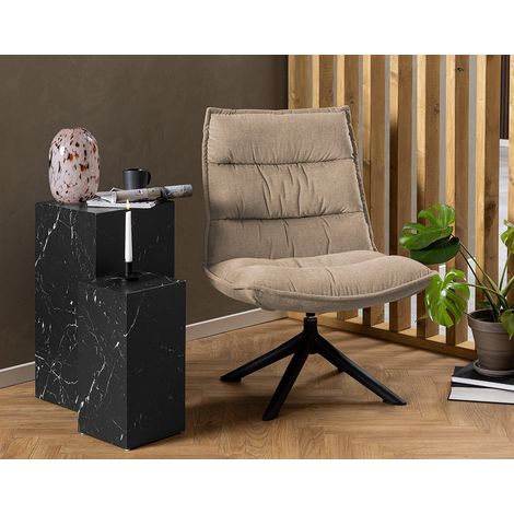 Mellow - fauteuil pivotant - en tissu - pieds en acier - beige (1/5)