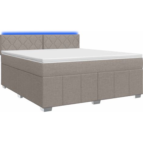 Maison Exclusive - Letto box spring con materasso Tortora 160 x 200 cm Tessuto (1/5)