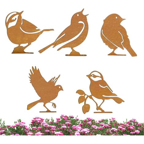 Décor D'Oiseaux Pour Extérieur - Pancartes en Fer Vintage 5 Pièces - (1/5)