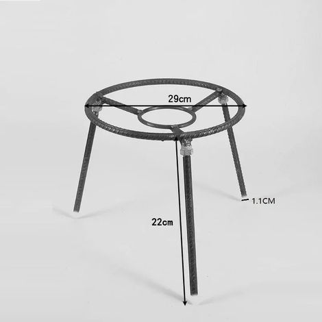 Réchaud de camping portable en acier, détachable, avec support triangulaire, pour barbecue et pique-nique, support pour casseroles, réchaud à bois et réchauds de cuisine portables. (1/4)