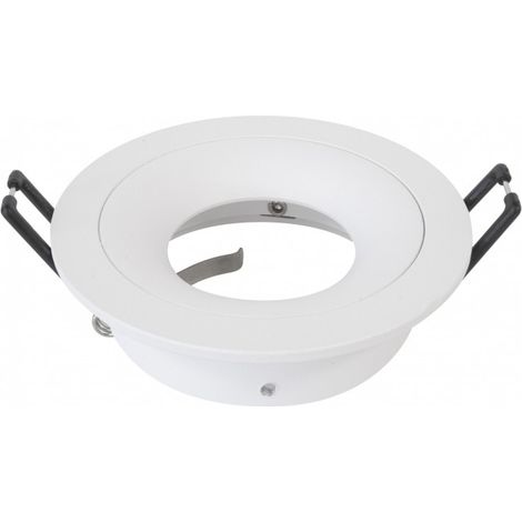 Collerette support d'encastrement GU10 / MR16 - CURVE - Rond - Blanc