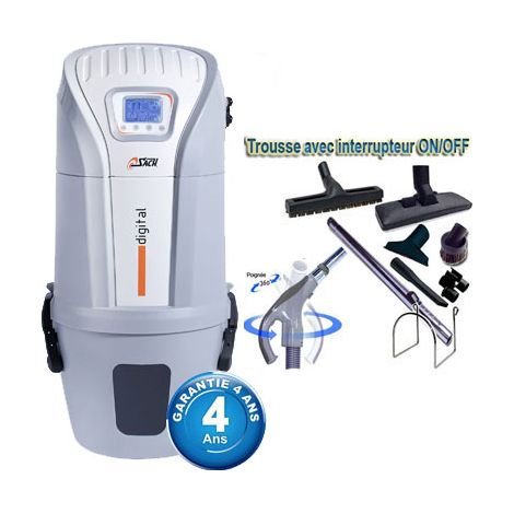 Aspiration centralisée SACH VAC Digital 1.8 kW garantie 4 ans (jusqu'à 300 M²) + Set inter 9 M + 8 accessoires + 1 kit de nettoyage micro offert (1/5)