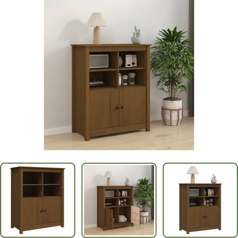 Buffet marron miel -  Buffet Marron miel 83x41,5x100 cm Bois massif de pin (1/5)