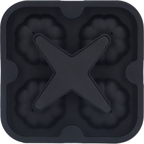 Moule à Glace Boule Citrouille 3D en Silicone Alimentaire - 4 Cavités Démoulage Facile pour Whisky, Café, Thé et Cocktails Noir (1/5)