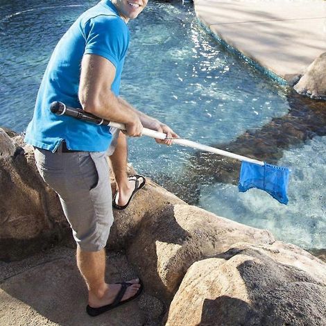 KA005 Outils de nettoyage de piscine, épuisette à feuilles pour eaux profondes, filet de pêche renforcé pour eaux profondes (1/4)