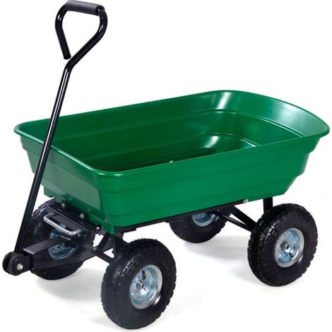 Chariot de jardin à main avec Benne Basculante 50L Herzberg HG8028-50-GRE (1/5)