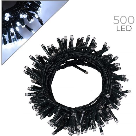 CATENA LUMINOSA NATALIZIA 500 LED BIANCHI FREDDO DA 25 METRI PER INTERNI ED ESTERNI - DECORAZIONE IDEALE PER VETRINE GIARDINI E GAZEBI (1/5)
