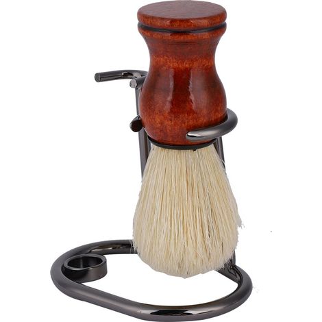 Supporto per rasoio - Porta pennello da barba - Metallo robusto - Colore canna di fucile - Elegante e resistente accessorio da bagno per uomo (1/5)