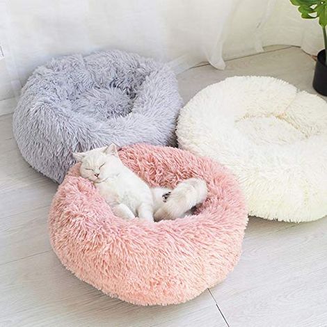 PELUCHE CHAT LIT MAISON DOUX LONGUE PELUCHE MEILLEUR LIT POUR CHIEN POUR CHIENS PRODUITS NID GRIS CLAIR 50CM