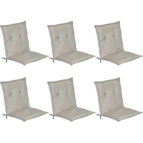 6er Set Niedriglehner Auflage Loft NL, 100x50x6cm, Hellgrau