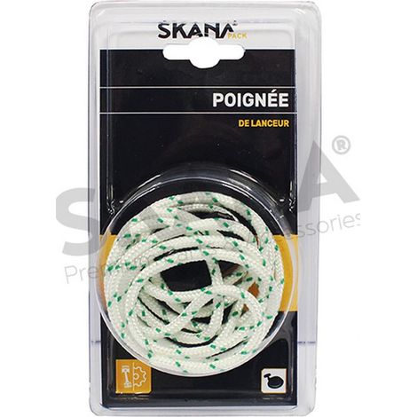 Maniglia + Corda di avviamento in plastica adattabile per motori Briggs & Stratton e Tecumseh. Ø corda: 3 mm Lunghezza corda: 1,