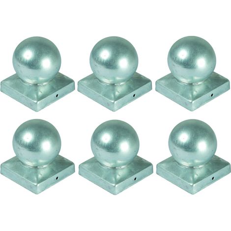 6x Pfostenkappe Kugel 70x70mm Zaunkappe Zierkappe Pfahl Kappe verzinkt Abdeckung (1/2)