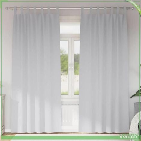 Rideaux occultants - FAFEISY - 4107570 - Gris pâle - 225 x 140 cm - Lot de 2 - Bloque 80–90% lumière (1/5)