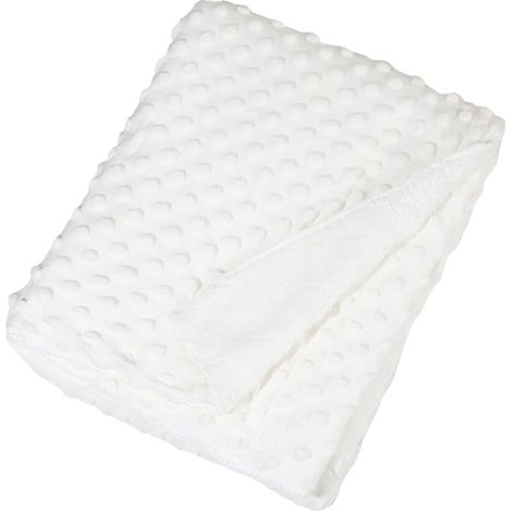 Couverture bébé légère et thermique, couverture de réception ultra douce et moelleuse pour nouveau-né, blanche (1/5)