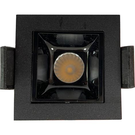 Faretto Incasso Soffitto Quadrato Cornice Nero 3W Luce Fredda Alette Scomparsa (1/5)