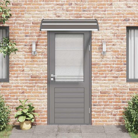Auvent Marquise de porte, Store Banne pour porte, Noir 120x80 cm PC OIB6400E (1/3)