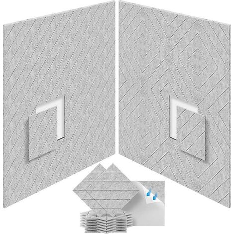 Lot de 12 panneaux en mousse insonorisante 12x12x0,4 pouces, gris argenté-- (1/5)