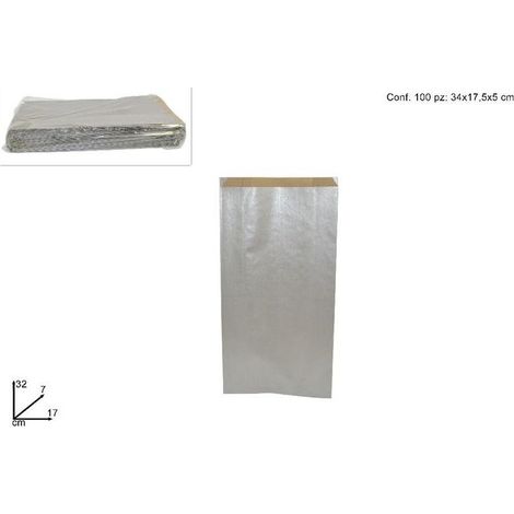 SACCHETTIO CARTA 17X32X7CM SILVER