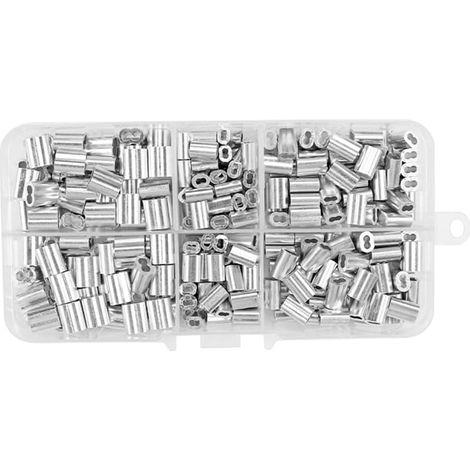 Lot de 300 manchons à sertir en aluminium pour corde de pêche, remorque, bâche élastique M1,2 à M2,0 mm (1/5)