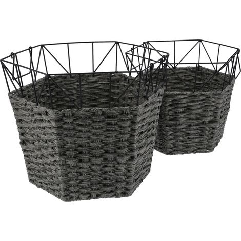 Panier à linge, grand panier en coton avec poignées, panier décoratif pour couvertures de salon, grand panier pliable pour jouets, coussins, vêtements (1/5)