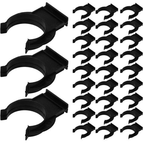 Clips de fixation pour plinthes meubles cuisine, 50 unités en plastique noir avec design d'angle, (1/5)