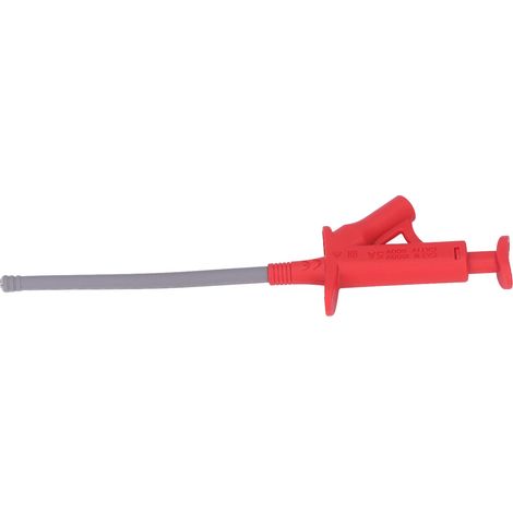 Câble de Test Multimètre avec Crochet et Connecteur Banane 4mm Rouge - J.30042 (1/5)