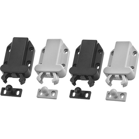 Loquet à pression en plastique (lot de 4) pour portes placards cuisine (1/5)