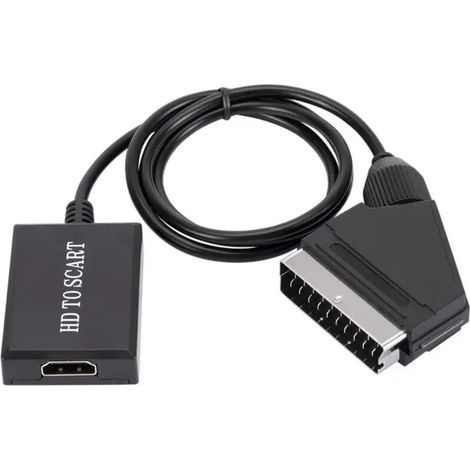 Lntyq Convertisseur hdmi vers péritel adaptateur audio vidéo hd 1080p pour hdmi vers péritel Sky Box (1/5)