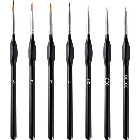 Set of paintbrushes, 7 pieces modeling brushes for fine details, artist drawing brushes for acrylic, miniature, model, nails, watercolor small details, painting accessories (1/5)