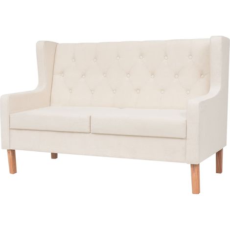 Ensemble de Canapé Sofas 2 pcs tissu blanc crème (1/5)