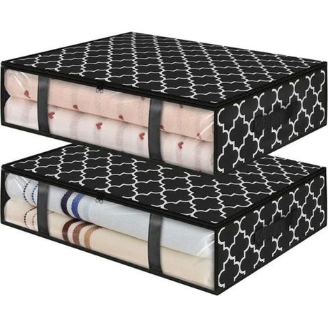 Sac de Rangement - Space Saver - Lot de 2 - 4 Poignées Renforcées - 60x45x15 cm - 40L (1/4)