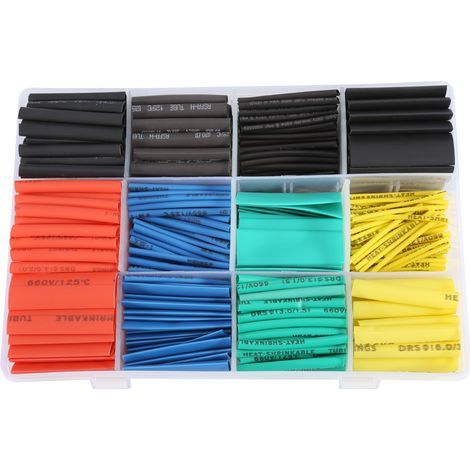 Gaine thermorétractable 2:1, 530 pièces, gaine de Tube sans halogène, câble enroulé avec boîte (1/5)