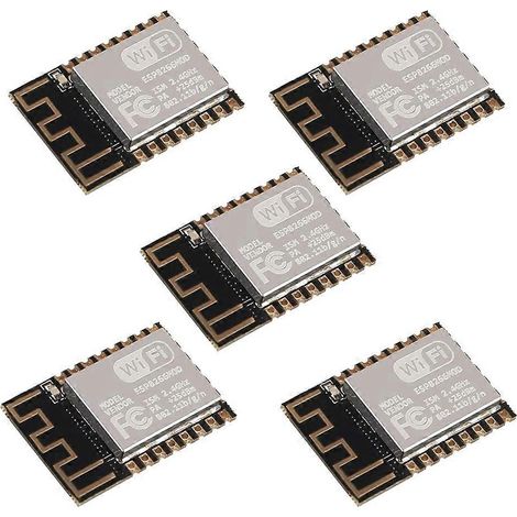 Lot de 5 modules série WiFi ESP8266 ESP-12F pour microcontrôleur, avec port distant et carte de développement réseau pour Arduino et NodeMCU. (1/5)