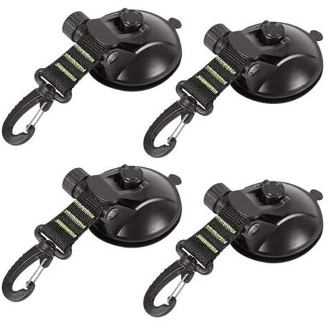 Lot de 4 Ventouse d'ancrage avec fixation à ventouse, adaptée aux voitures, camping, bâches, tentes, accessoires de ventouse multifonctionnels (1/4)