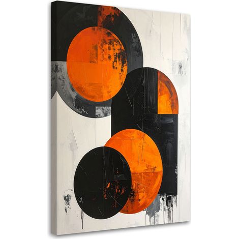 Stampe su Tela, Cerchi astratti forme arancione, 40x60 (1/5)