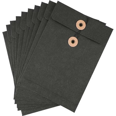 Lntyq Lot de 10 Enveloppes Épaissies A5 Enveloppes en Papier Kraft avec Ligne Boucle Enveloppes Vintage pour Cartes Lettres Factures Sac de Rangement pour Document Fichier