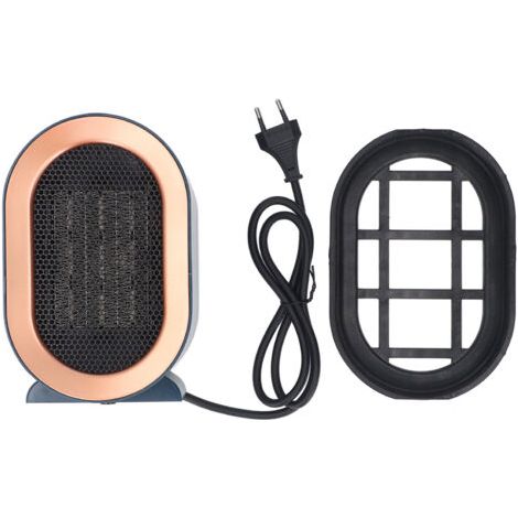Calefactor eléctrico portátil de 1200 vatios, calentamiento rápido, compacto, con protección contra sobrecalentamiento y vuelco, ideal para oficinas en casa, color azul. (1/5)