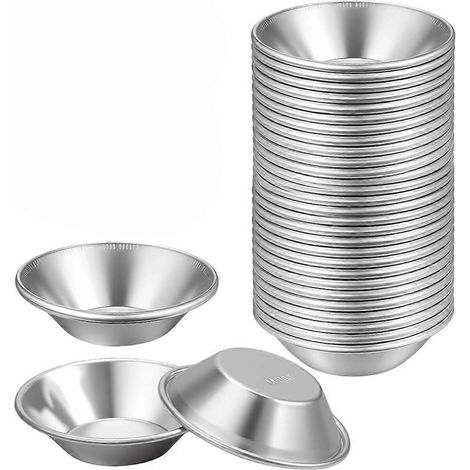 Set mit 50 antihaftbeschichteten Aluminium-Förmchen für Eierkuchen, Mini-Törtchen, Muffins und Cupcakes sowie für andere Kuchen und Torten (1/5)