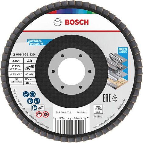 Disque à lamelles X451, 115 x 22,23 mm, K40, Z27, lot de 15