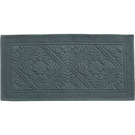 VIVARAISE - Tapis de bain Vivaraise Enzo en coton - Vert sauge (54 x 110 cm) (1/3)