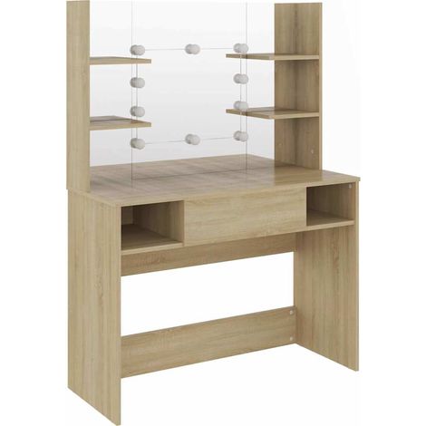 Maison Exclusive - Toeletta con Luci LED 100x40x135 cm in MDF Rovere (1/5)