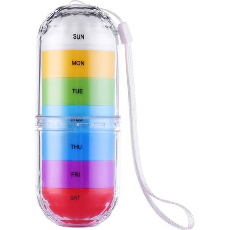 Distributeur de pilules 7 jours, boîte de rangement pour médicaments, étui organiseur de comprimés, support de pilulier hebdomadaire, conteneur de stockage portable.