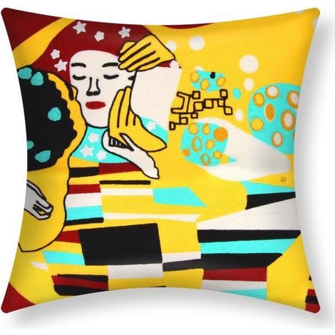Housses de Coussin - AVIZAR - Lot de 2 - 45x45 cm - Multicolore - Brodées (1/5)