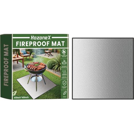 Filiyano-Tapis de protection carré imperméable pour barbecue d'extérieur, tapis de protection ignifuge pour barbecue de jardin/terrasse (1/4)